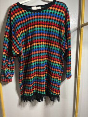 Jackque & Koko 14/16 Sweater Colorful with velvet tassels at hem